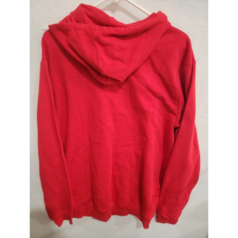 Adidas Men's Feelcozy Pullover‎ Hoodie Scarlet Red White Logo Size Large NWT